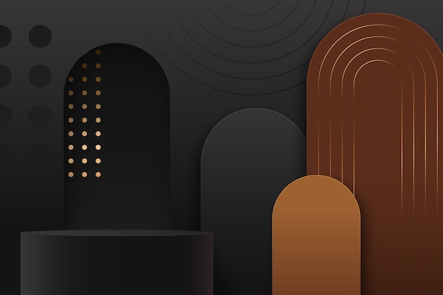 抽象色块展台3d黑色背景