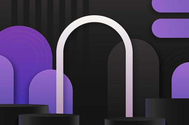 抽象色块展台3d黑色背景