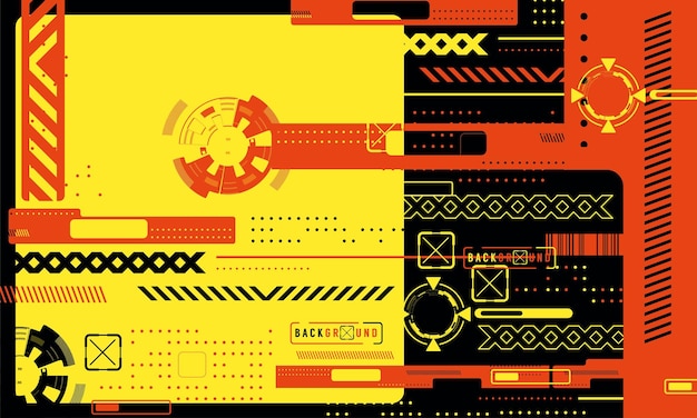 抽象科技感赛博朋克风格黄色背景