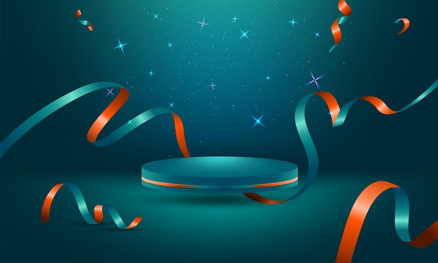 产品展台写实绿色背景