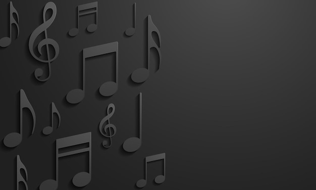 深灰色乐符音乐背景