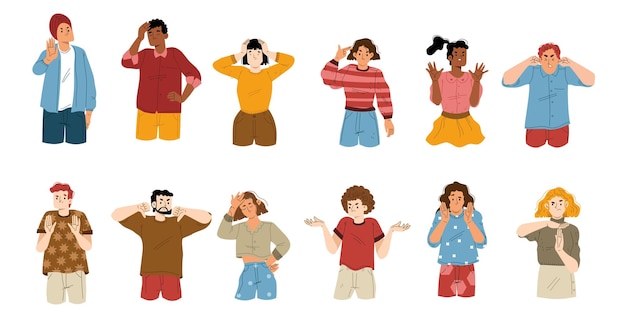 人物情绪动作插画