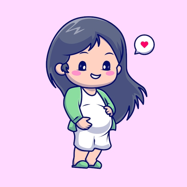 怀孕的妈妈人物插画