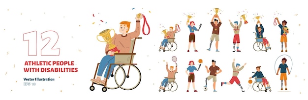 残疾人运动员插画