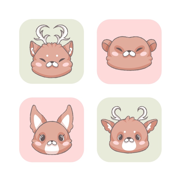 鹿山羊动物插画