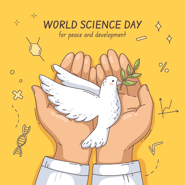 手绘世界科学日插图