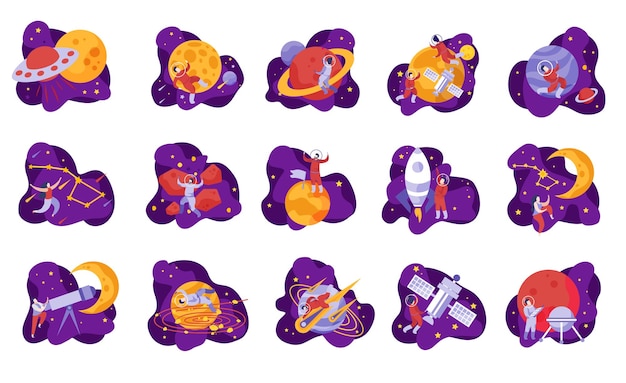 宇航员星球探索插画