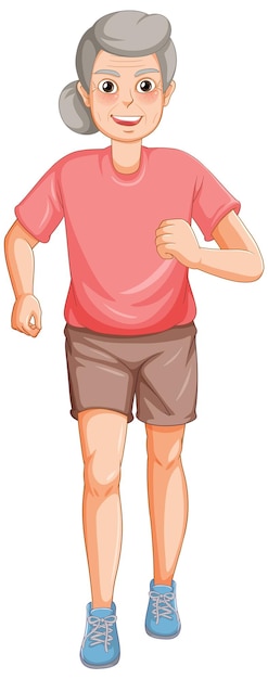 跑步的老人插画