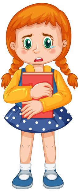 悲伤的女孩校园霸凌插画