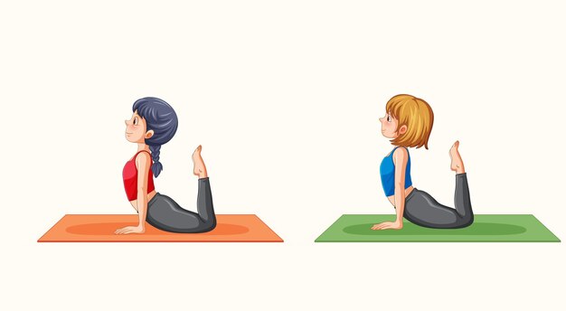 做瑜伽的女人插画