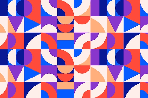 抽象色块几何拼接花纹图案