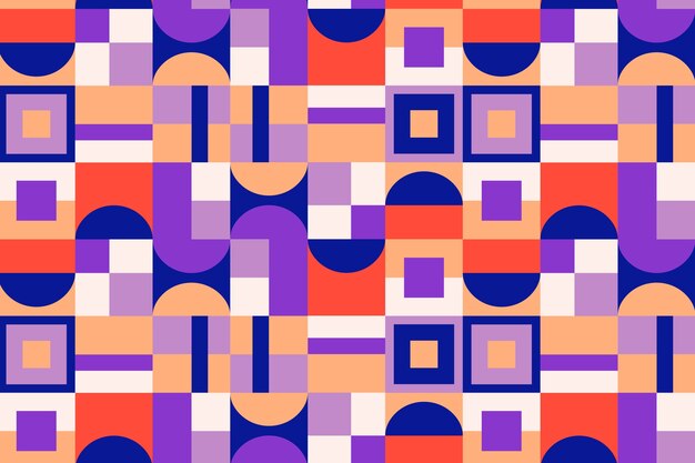 抽象色块几何拼接花纹图案