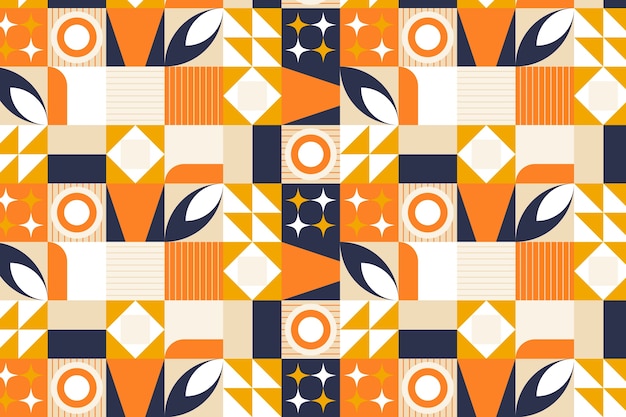 抽象色块几何拼接花纹图案