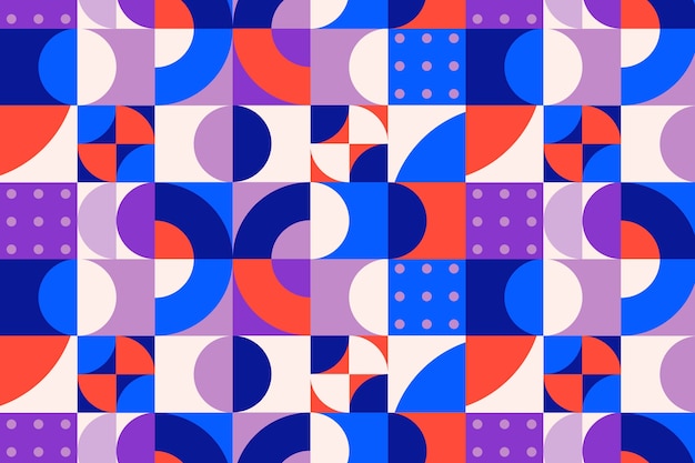 抽象色块几何拼接花纹图案