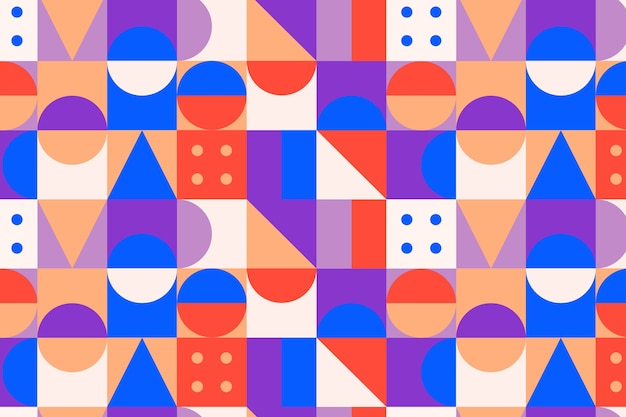 抽象色块几何拼接花纹图案