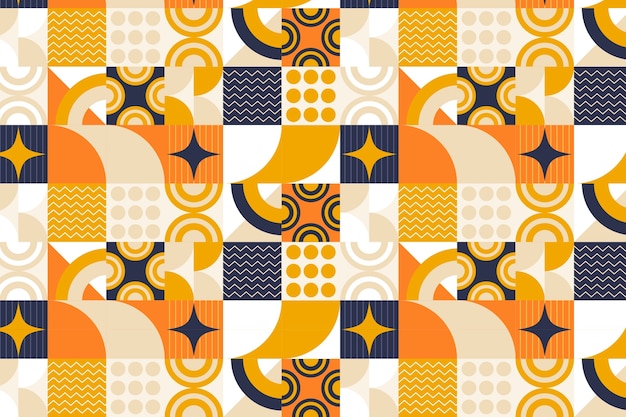 抽象色块几何拼接花纹图案