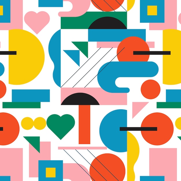 抽象色块几何拼接花纹图案