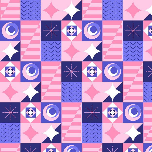 抽象色块几何拼接花纹图案