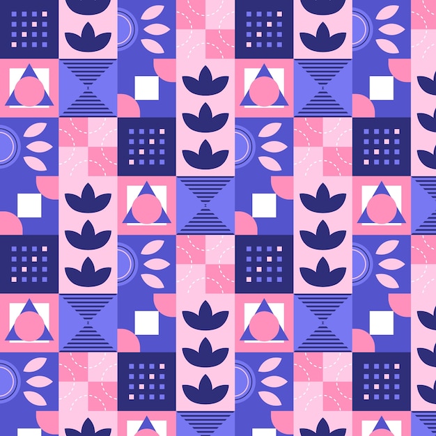 抽象色块几何拼接花纹图案