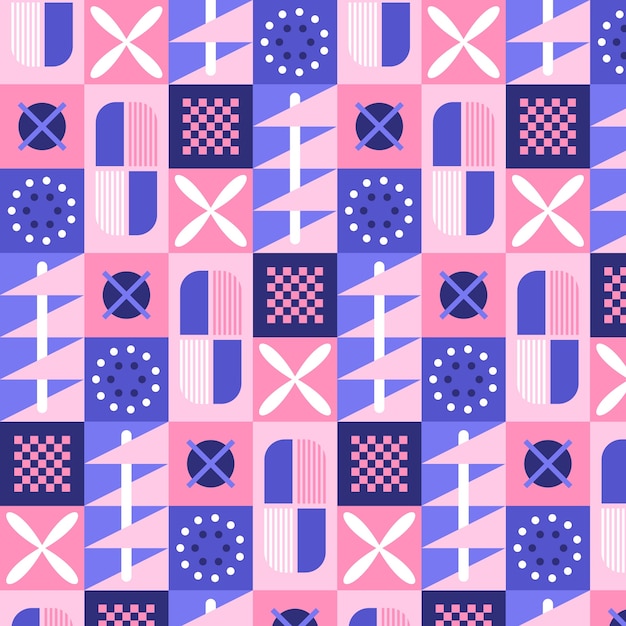 抽象色块几何拼接花纹图案