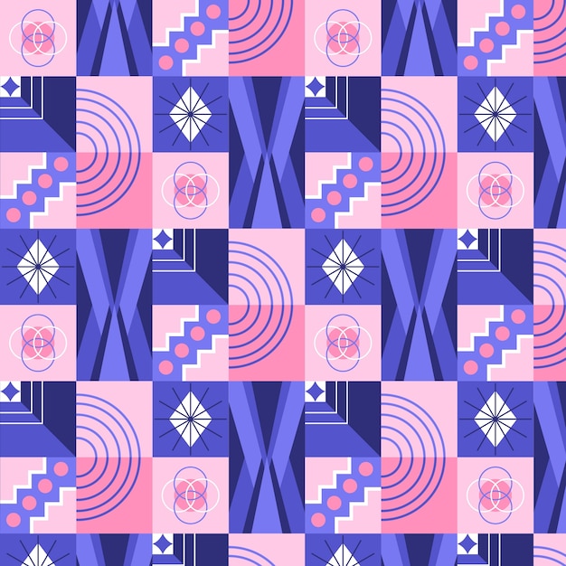 抽象色块几何拼接花纹图案