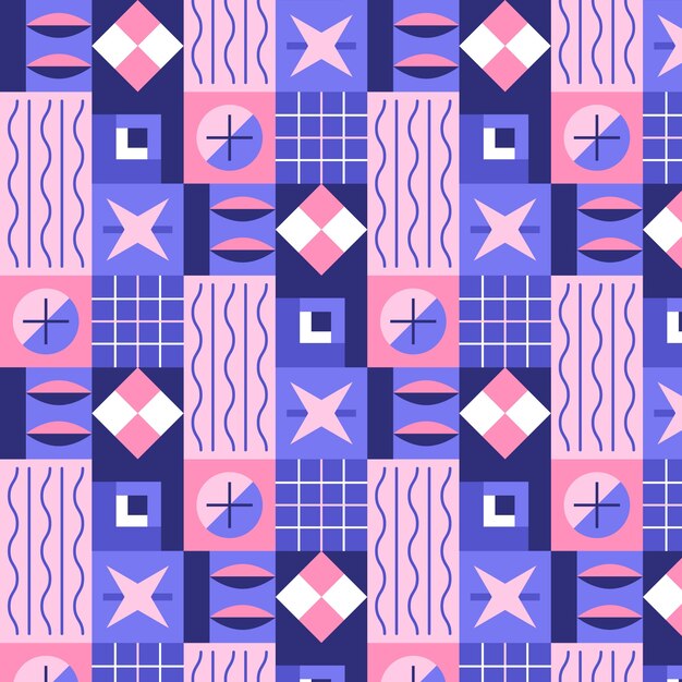 抽象色块几何拼接花纹图案