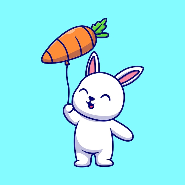 卡通兔子胡萝卜插画