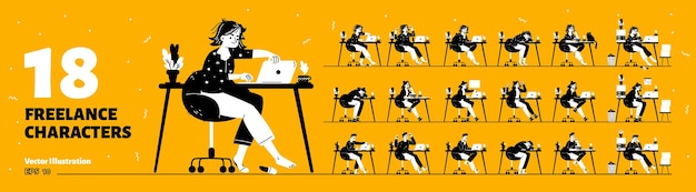 工作人人人物插画