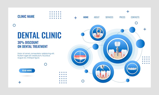 牙科诊所种植牙网站页面模板
