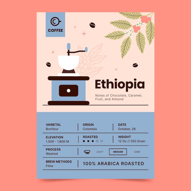 手绘咖啡海报单页模板