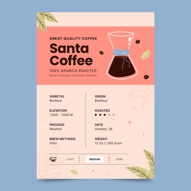 手绘咖啡海报单页模板