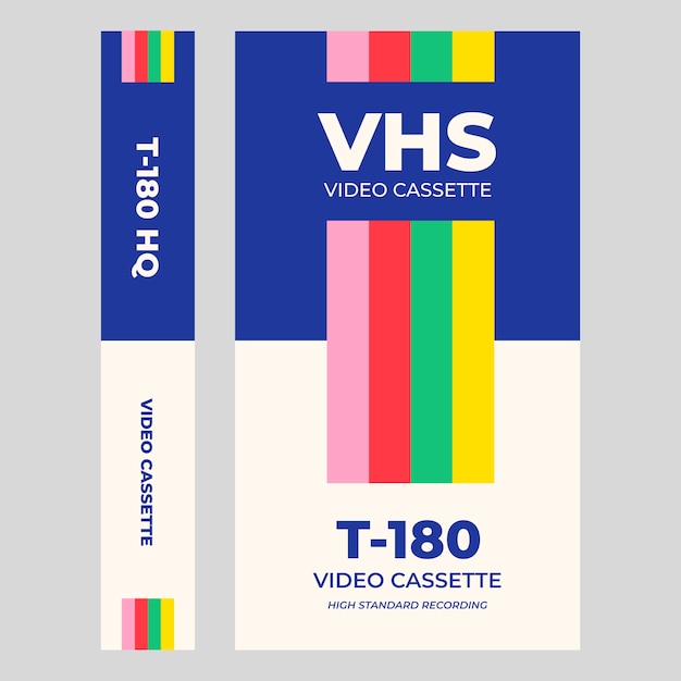 复古录像机磁带封面包装模板