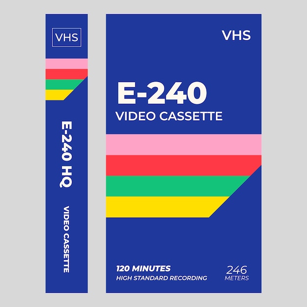 复古录像机磁带封面包装模板