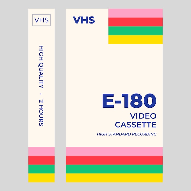 复古录像机磁带封面包装模板