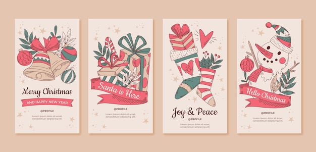 手绘圣诞节礼物海报单页模板