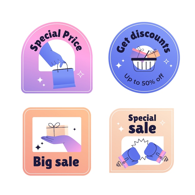 节日礼物盒标签贴纸模板