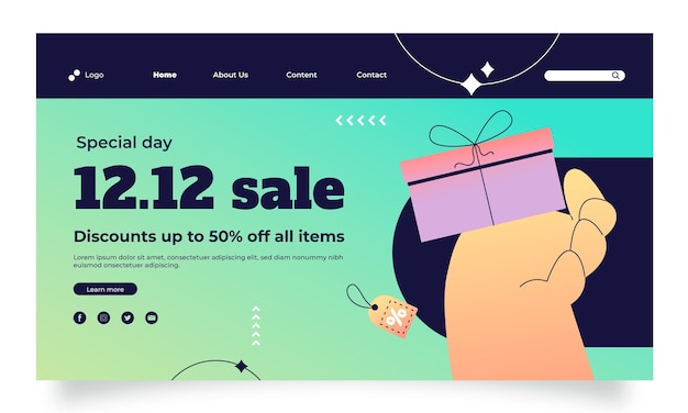 双十二促销横幅banner模板