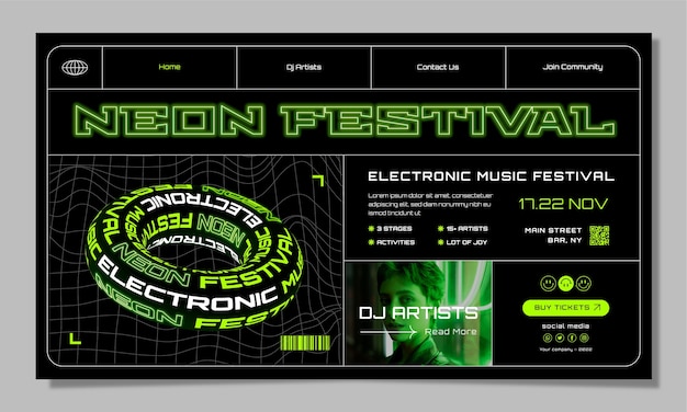 电子音乐抽象banner横幅模板