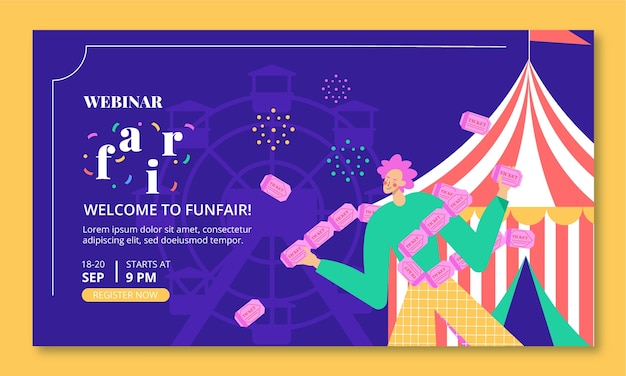游乐园嘉年华马戏团banner横幅模板