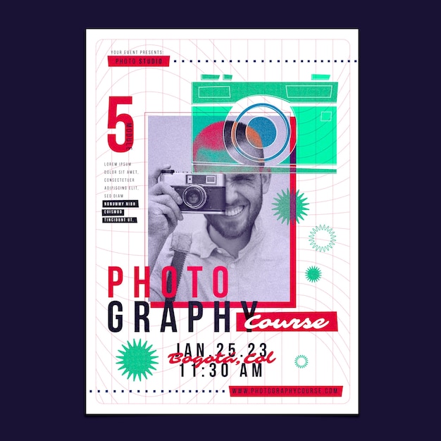 手绘摄影海报模板