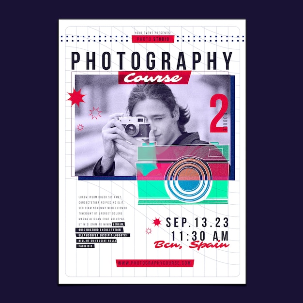 手绘摄影海报模板