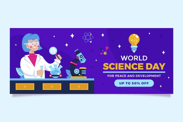 世界科学日banner横幅模板