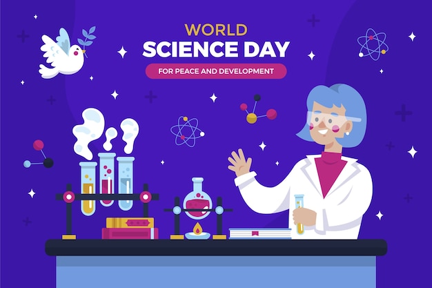 世界科学日背景模板
