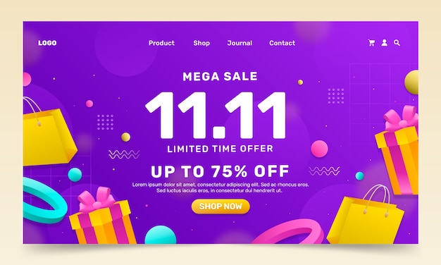 双十一促销活动banner横幅模板