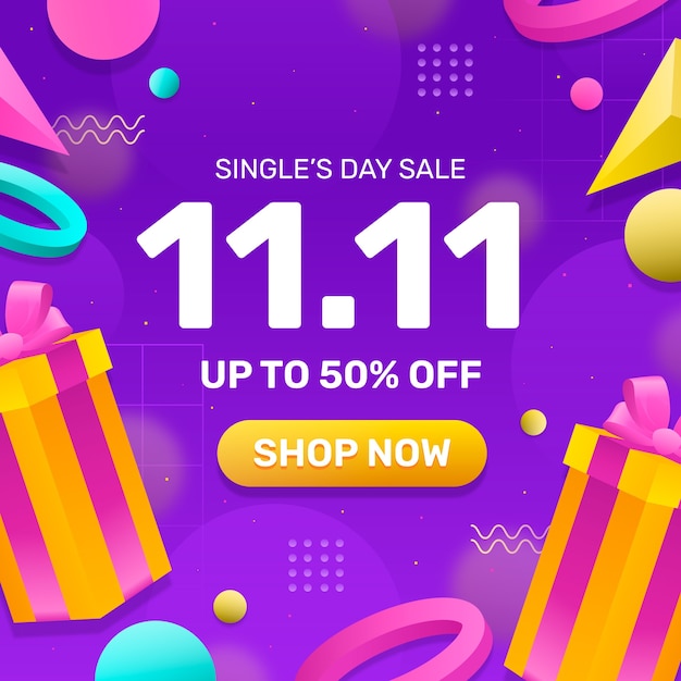 双十一促销活动banner横幅模板