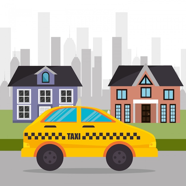 出租车插画