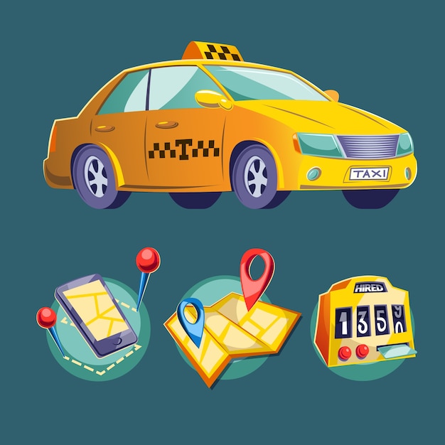 出租车插画