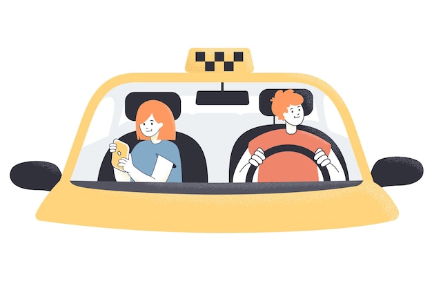 出租车打车服务插画