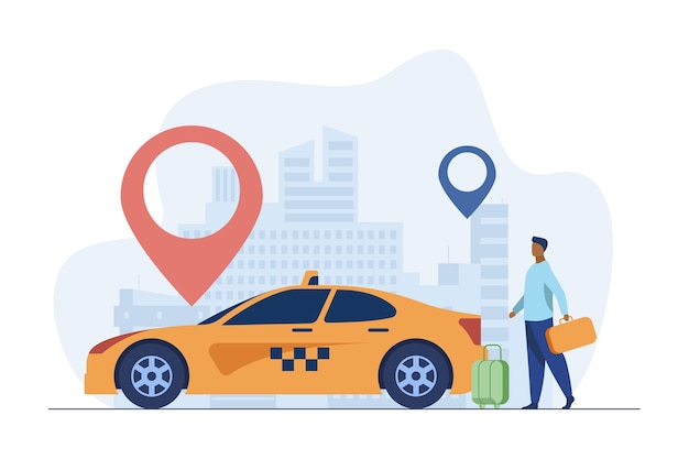 出租车打车服务插画