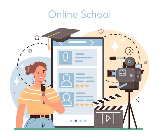 记者新闻采访插画